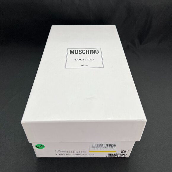 Moschino Black Lettering Logo Pool Slides - size = IT 38 - Picture 7 of 7